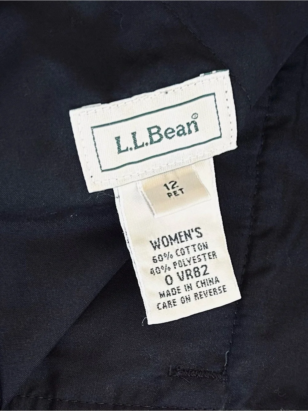 Women’s Black L.L. Bean Cotton Pencil Skirt Size 12 Petite